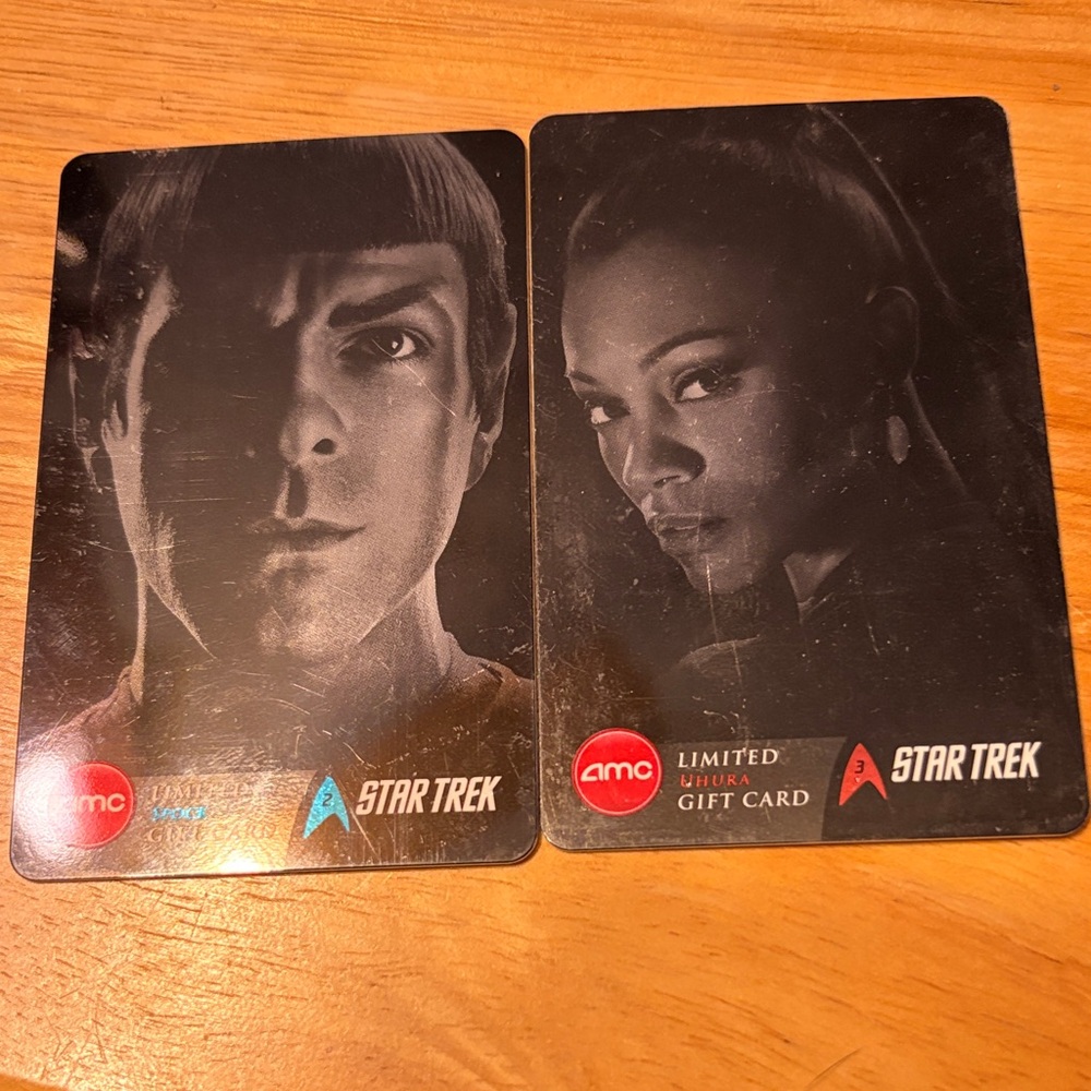 Star Trek AMC Limited Edition Gift Cards - Black Portrait Pair $0
